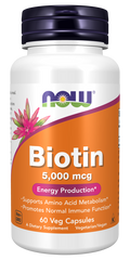 Now Biotin 5,000 mcg 60 Veg Capsules