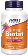 Now Biotin 10 mg (10,000 mcg), Extra Strength Veg Capsules