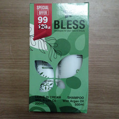 BLESS SHAMPOO argan oil 500ML + LEAVE IN CREAM 200ML OFFER
