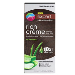 GODREJ EXPERT RICH CREME HAIR COLOUR FOR WOMEN & MEN – NATURAL DARK BROWN 4.06 (50ML + 50G)