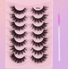 SHEIN 7PAIRS FALSE EYELASHES (PINK) WITH BRUSH