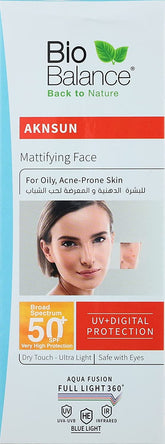Biobalance Aknsun Mattifying Face Aqua Fusion, 50 SPF, 40 ml