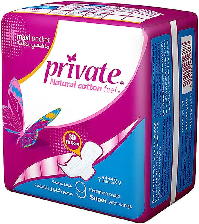 PRIVATE MAXI NATURAL COTTON 9 SUPER