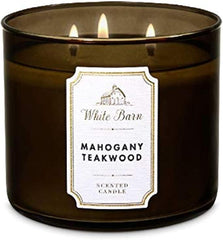 BATH & BODY MAHOGANY TEAKWOOD WHITE BARN CANDLE 411GM