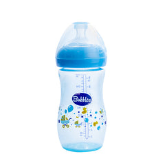 BUBBLES NATURAL FEEDING BOTTLE 280 ML – WHITE BLUE