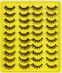SHEIN MANGA LASHES,(YELLOW) 20PAIRS MIX TYPE FALSE EYELASHES