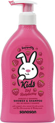 SANOSAN KIDS SHAMPOO AND SHOWER GEL WITH RASPBERRY SCENT 400 ML