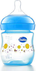 BUBBLES NATURAL FEEDING BOTTLE 150 ML – BLUE (1 month)