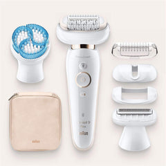Braun Silk epil 9 Flex 9010 Wet & Dry epilator with 6 extras incl. deep body exfoliation brush.