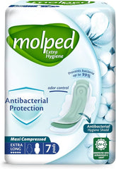 MOLPED ANTIBACTERIAL PROTECTION EXTRA LONG 7 PADS