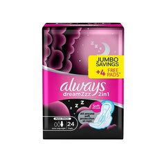 ALWAYS DREAM 2 IN 1 MAXI THICK EXTRA LONG NIGHT 24 PADS + 4 FREE PADS
