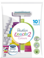 SCHICK EXACTA 2 10RAZORS COLORS FOR WOMEN