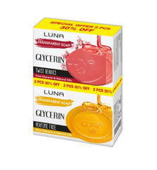Luna - Glycerine Soap Pack of TWO 72gm Twist + fragrance Free