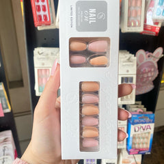 PAPER CRARE NAIL ON PRESS ORANGE & PINKY