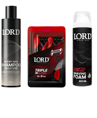 LORD SHAVING BOX (SHAMPOO+SHAVING FOAM+TRIPLE BLADES)