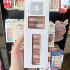 PAPER CRARE NAIL ON PRESS LIGHT BROWN & PINK