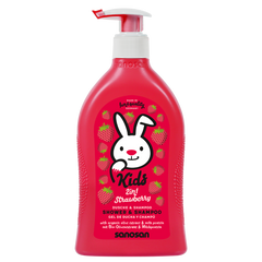 SANOSAN KIDS SHAMPOO AND SHOWER GEL WITH STRAWBERRY SCENT 400 ML