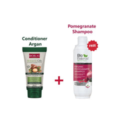 BIOBLAS ARGAN CONDITIONER 200ML + BIOBALANCE ORGANIC POMEGRANATE SHAMPOO 330ML FREE