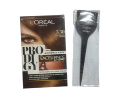 LOREAL PRODIGY PERMANENT OIL HAIR COLOR GIFT BRUSH - 5.3 LIGHT GOLDEN BROWN