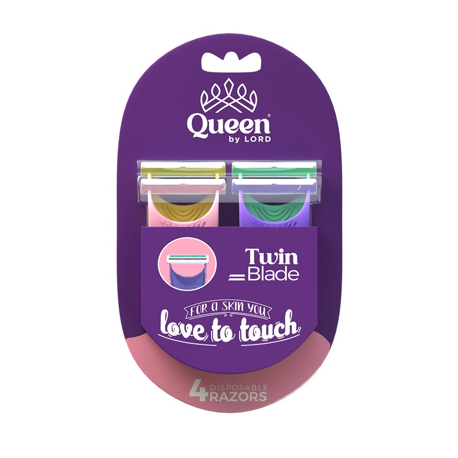 QUEEN TWIN BLADE 4 DISPOSABLE RAZORS Q088P1