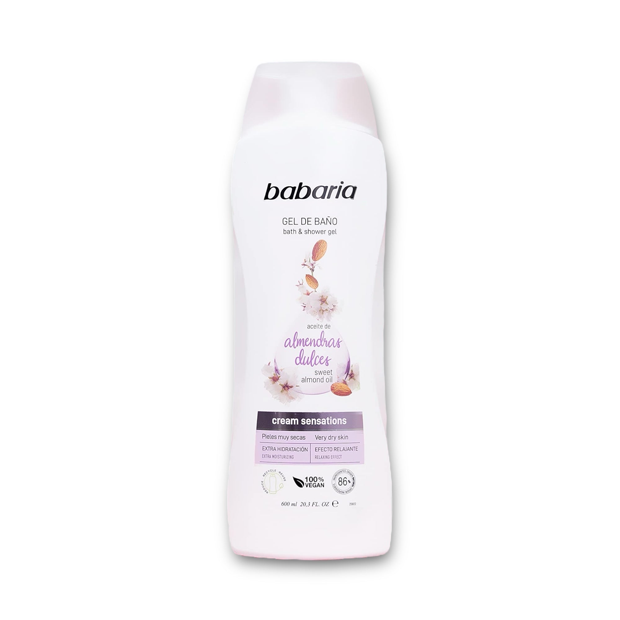 Babaria sweet almond oil bath & shower gel 600ml - Anwar Store