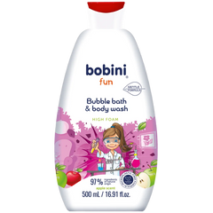 BOBINI FUN BUBBLE BATH & BODY WASH – HIGH FOAM – APPLE SCENT 500ML