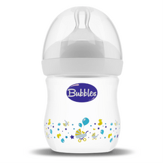 BUBBLES NATURAL FEEDING BOTTLE 150 ML – WHITE - Anwar Store