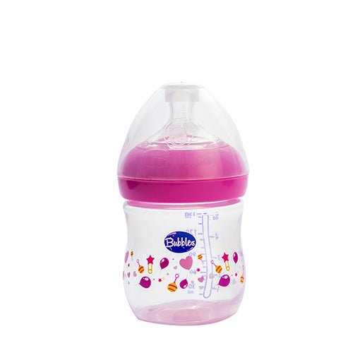 BUBBLES NATURAL FEEDING BOTTLE - ROSE 150ML - Anwar Store