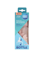 CANPOL BABIES ANTI-COLIC BOTTLE EASYSTART PINK 240ML (3 month +)