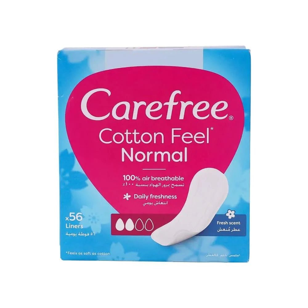 Carefree Cotton Feel Normal Fresh scent 56 Panty Liners - Anwar Store