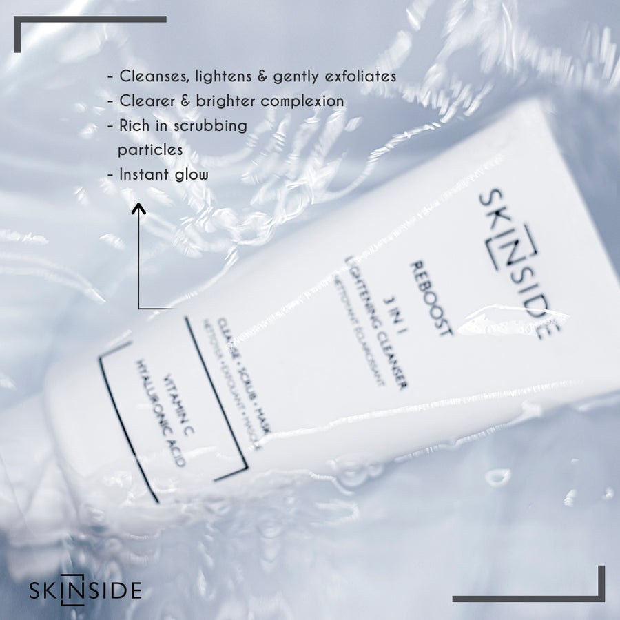 SKINSIDE REBOOST 3 IN 1 VITAMIN C& HYALURONIC ACID LIGHTENING CLEANSER 150ML