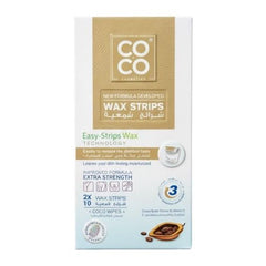 COCO WAX STRIPS Cocoa Butter For All Skin Types 10 WAX STRIPS - شمع إزالة الشعر Coco
