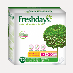 FRESHDAYS NORMAL PANTYLINERS 52+20 FREE