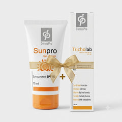 DERMOPRO SUNPRO SPF50+ 75ML +TRICHOLAB HAIR SERUM SPF20 50ML OFFER
