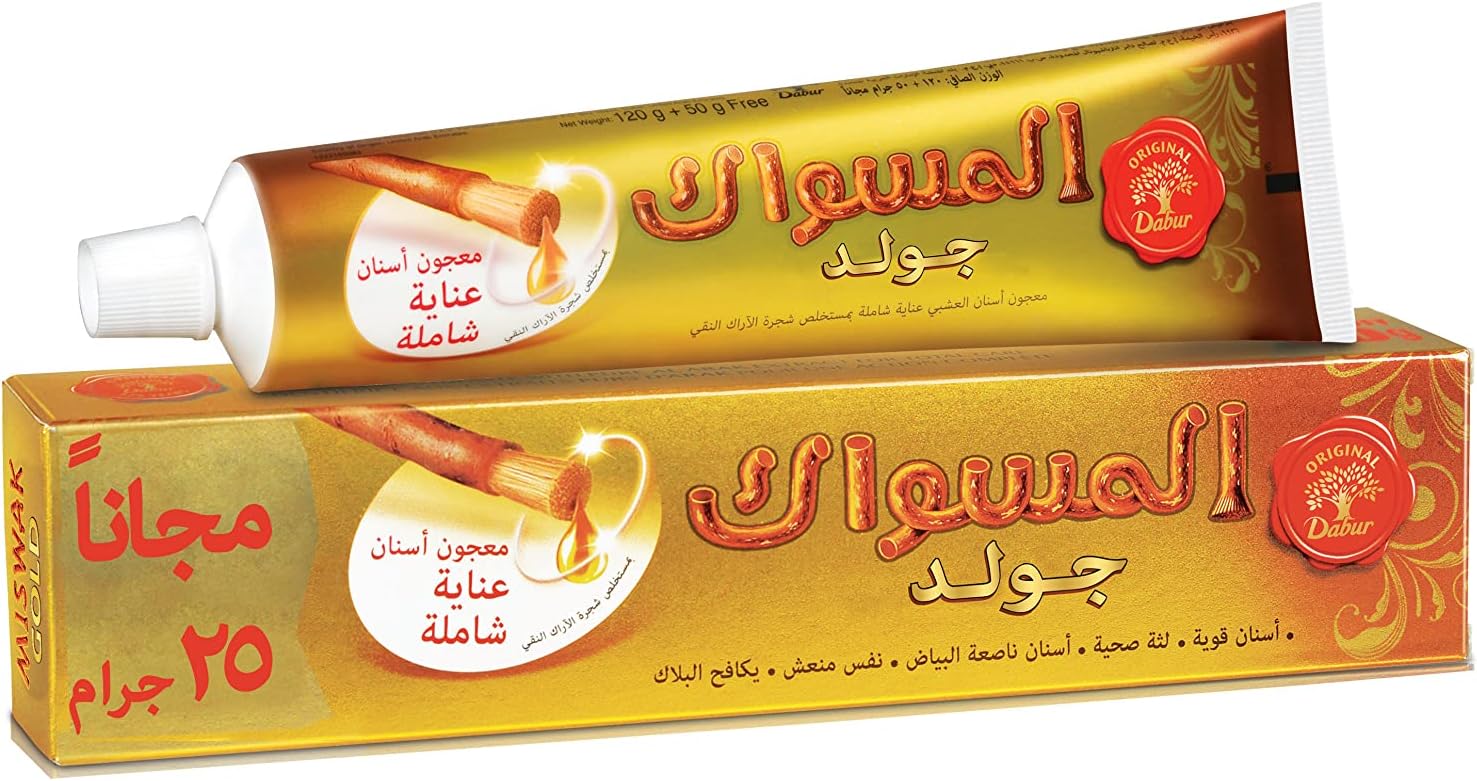 Dabur Miswak Gold Fresh Toothpaste (120g) + 20g - Anwar Store