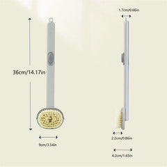 BATH BRUSH WITH LONG HANDLE, REMOVABLE BACK