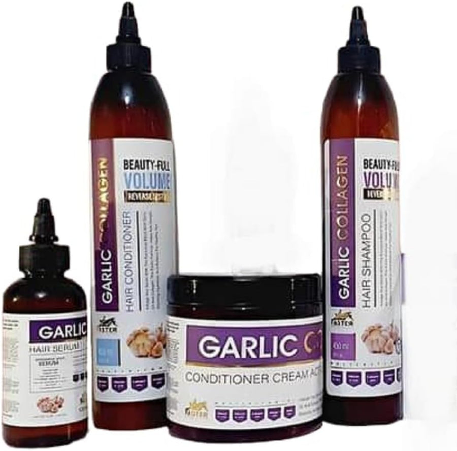 FASTER GARLIC SET HAIR LOSS TREATMENT 5 PIECES (SHAMPOO - CONDITIONER - SERUM - CONDITIONER CREAM AND AMPOULE ) - Anwar Store