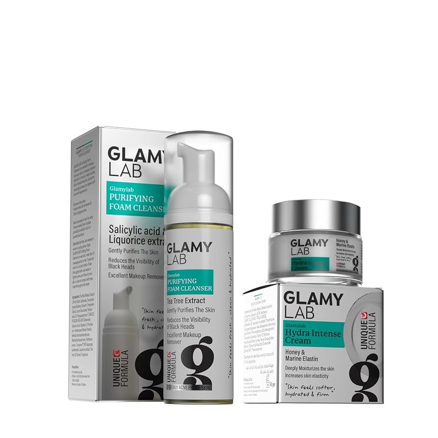 GLAMY LAB Hydrate Routine (PURIFYING FOAM CLEANSER + Hydra Intense Cream) - Anwar Store