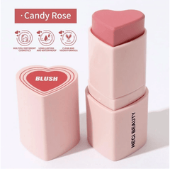 HECI BEAUTY 3-IN-1 HEART-SHAPED CREAM BLUSHER CANDY ROSE 7G - Anwar Store