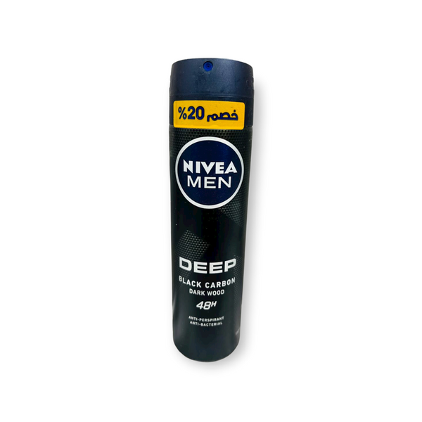 NIVEA DEEP BLACK CARBON DARK WOOD 150ML 20% OFFER | Anwar Store