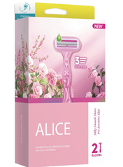 Alice Razor for Women Set of 2 Body Shavers Light Pink For Sensitive Skin as-301