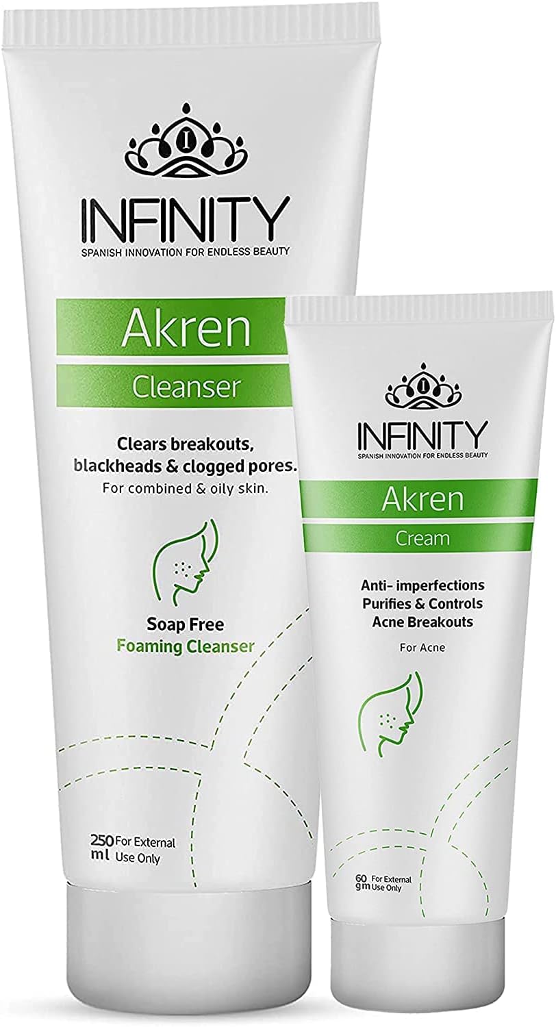 INFINITY AKREN CLEANSER 250ML + CREAM 60ML OFFER - Anwar Store