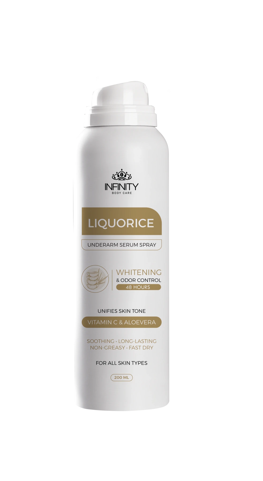 Infinity Liquorice Aloevera Underarm Serum Spray 200ml - مضاد للتعرق إنفينيتي 200 مل