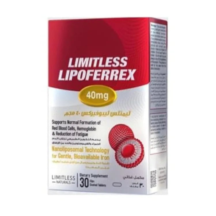 Limitless Lipoferex 40mg 30 Tab - مكمل معادن ليمتلس 30 قرص