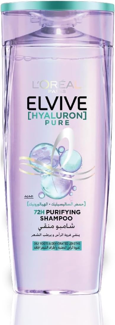 LOREAL ELVIVE HYALURON PURE PURIFYING SHAMPOO FOR OILY SCALP & DEHYDRATED LENGTHS 200ML - Anwar Store