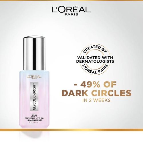 Loreal Paris Glycolic Bright Dark Circle Eye Serum With 3% [glycolic - كريم لمحيط العين لوريال باريس 20 مل