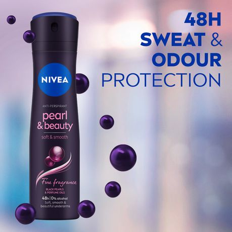 NIVEA PEARL & BEAUTY ELEGANT FRAGRANCE BLACK PEARLS & PERFUME OILS 48H 150ML DIS 20% OFFER - Anwar Store