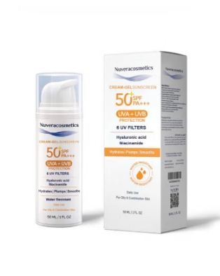 NUVERA COSMATICS CREAM GEL SUNSCREEN SPF50+ 50ML - Anwar Store