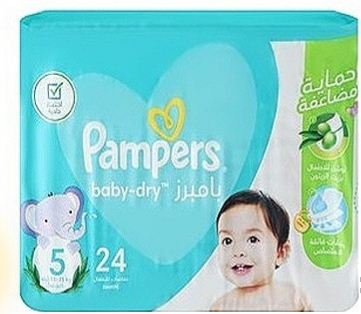 Pampers Baby Dry 5k 11-25kg 24 Diapers - حفاضات أطفال بامبرز 25 كجم