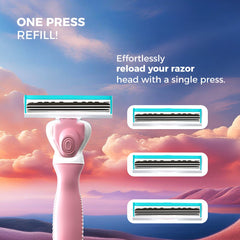 QUEEN LADIES RAZOR HANDLE + 5 TRIPLE BLADES WITH MOISTURIZING STRIP AND MOVABLE HEAD Q0331P - Anwar Store